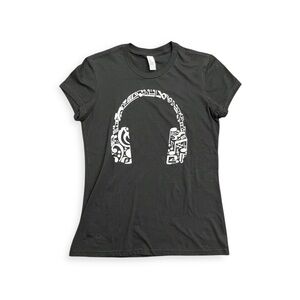 Black Over-Ear Headphones Graphic T-Shirt